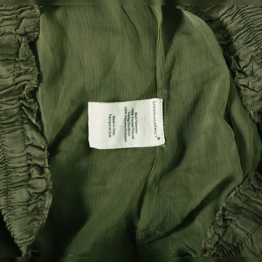 LoveShackFancy Ruffle Mini Skirt Forest Oak Green M 8 Women's Casual NEW 45648 - Picture 6 of 6